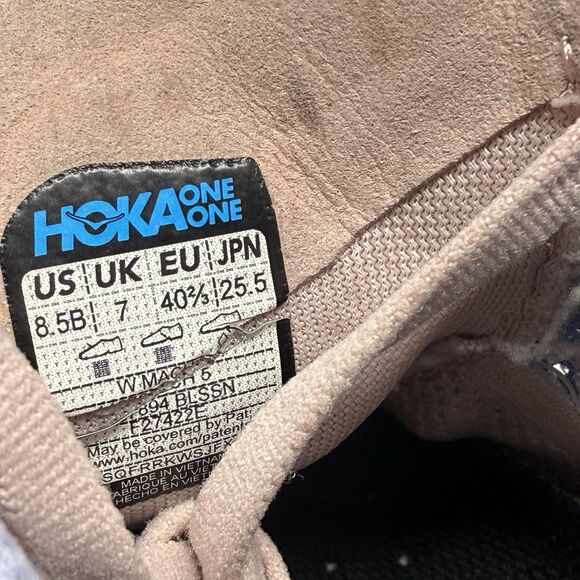 Hoka One One Mach 5 Womens 8.5 Blue Lightweight Running Shoes Sneakers - Picture 12 of 16